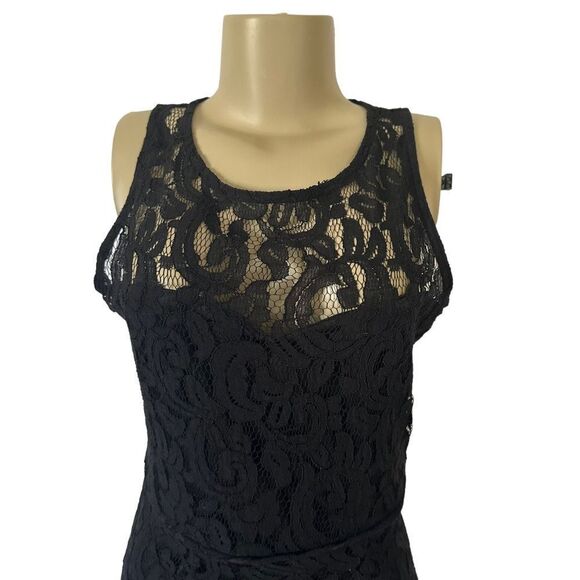 MARINA Black Lace Mini Dress - Picture 5 of 15